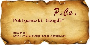 Peklyanszki Csegő névjegykártya